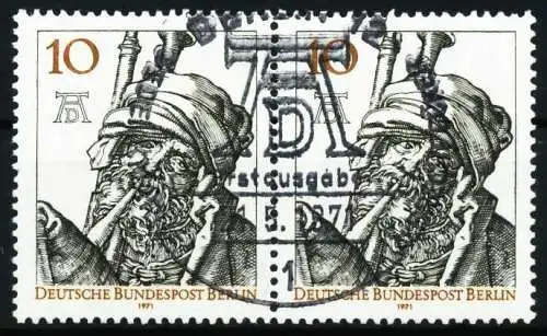 BERLIN 1971 Nr 390 zentrisch gestempelt WAAGR PAAR 62E8D6