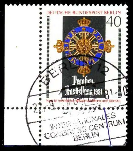 BERLIN 1981 Nr 648 zentrisch gestempelt ECKE-ULI 1AF052