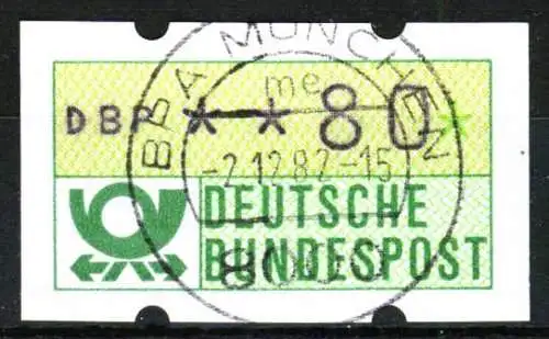BRD ATM 1981 Nr 1-1-080 zentrisch gestempelt 1F3272