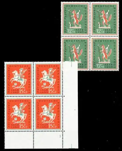 SAAR OPD 1958 Nr 433-434 postfrisch VIERERBLOCK FORMNUM 5F6F7E
