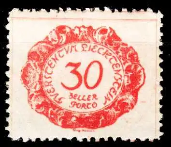LIECHTENSTEIN PORTOMARKEN 1920 Nr 6 ungebraucht 2641FE