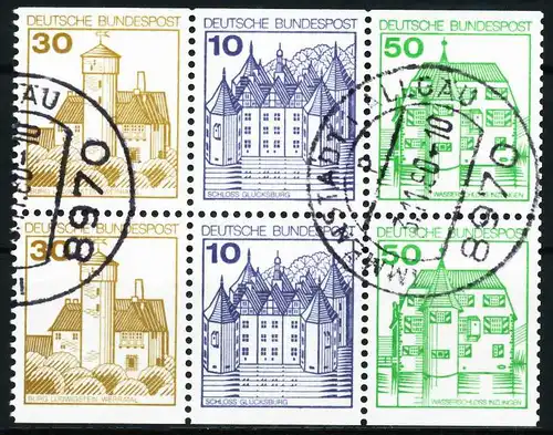 BRD ZUSAMMENDRUCK Nr W67I+W68I zentrisch gestempelt 6er-BLOC 5F3776