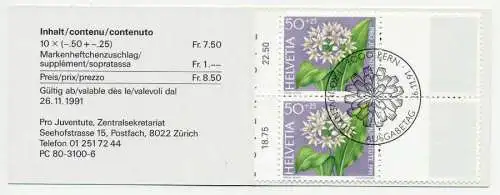 SCHWEIZ MARKENHEFT PJ Nr MH 0-091 ESST 516136