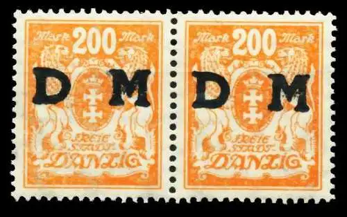 DANZIG DIENSTMARKEN Nr 38 postfrisch WAAGR PAAR 60D70E