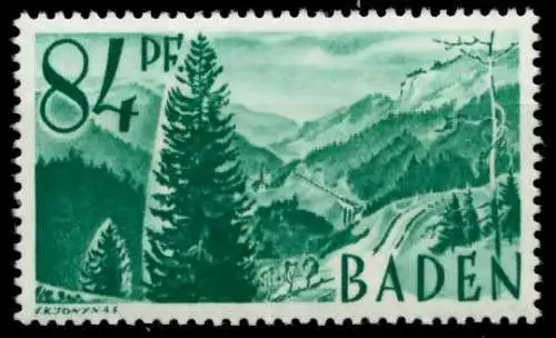 FZ BADEN 1. AUSGABE SPEZIALISIERT Nr 12yvI postfrisch 6C0BDA