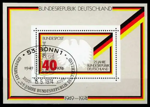 BRD BLOCK KLEINBOGEN Block 10-ESST-BONN gestempelt S52C7FA