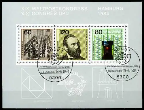 BRD BLOCK KLEINBOGEN Block 19-ESST-BONN gestempelt S52C9EA