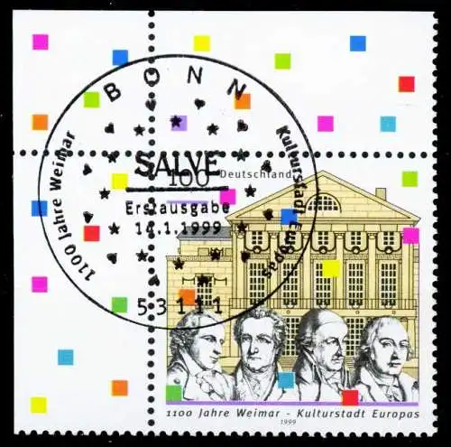BRD BUND 1999 Nr 2028I ESST zentrisch gestempelt ECKE-OLI 2CBD2A