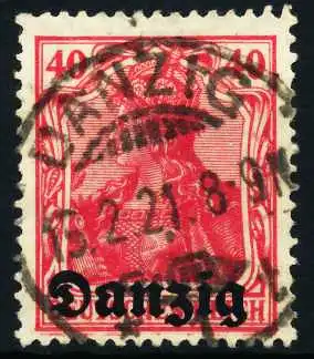 DANZIG 1920 Nr 6 zentrisch gestempelt 4B9AB2