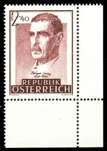 ÖSTERREICH 1957 Nr 1032 postfrisch ECKE-URE 336B32