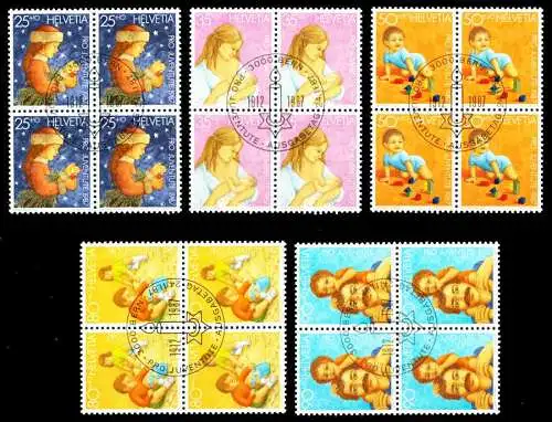 SCHWEIZ PRO JUVENTUTE Nr 1359 VB-1363 VB ZENTR- 54B7A6