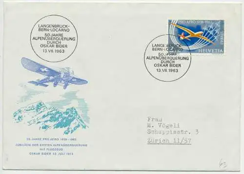 SCHWEIZ FLUGMARKEN Nr 780 BRIEF EF 505B0E