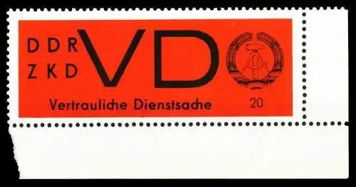 DDR DIENST VD Nr 3y postfrisch ECKE-URE 5689DA