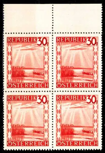 ÖSTERREICH 1945 Nr 753 postfrisch VIERERBLOCK ORA 36BD0E