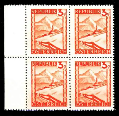 ÖSTERREICH 1947 Nr 838 postfrisch VIERERBLOCK 36BB92