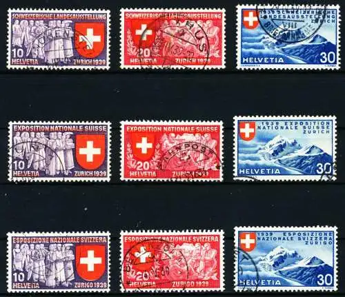 SCHWEIZ 1939 Nr 335-343 gestempelt 4C98BE