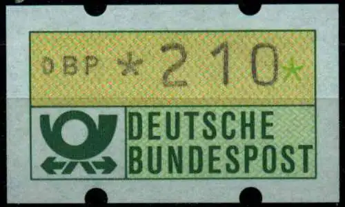 BRD ATM 1981 Nr 1-1-210R postfrisch S4AF91A