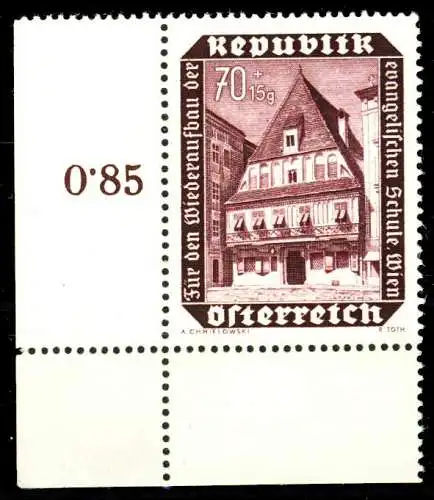 ÖSTERREICH 1953 Nr 989 postfrisch ECKE-ULI 336972