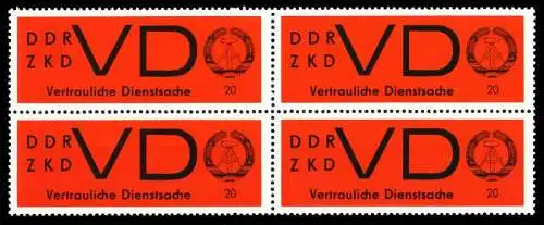 DDR DIENST VD Nr 3y postfrisch VIERERBLOCK S92AFA6