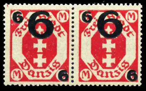 DANZIG 1922 Nr 106b postfrisch WAAGR PAAR 4C6156