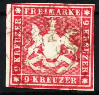 WÜRTTEMBERG AUSGABE VON 1859 Nr 14 zentrisch gestempelt 6818A2