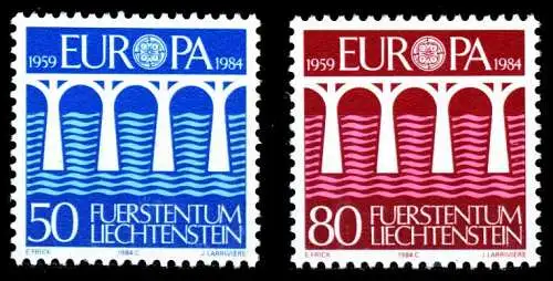 LIECHTENSTEIN 1984 Nr 837-838 postfrisch S30BC2A