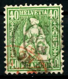 SCHWEIZ SITZENDE HELVETIA VON 1862 Nr 26 gestempelt 55C2CA