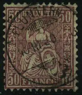 SCHWEIZ SITZENDE HELVETIA VON 1867 Nr 35a gestempelt 1770E6