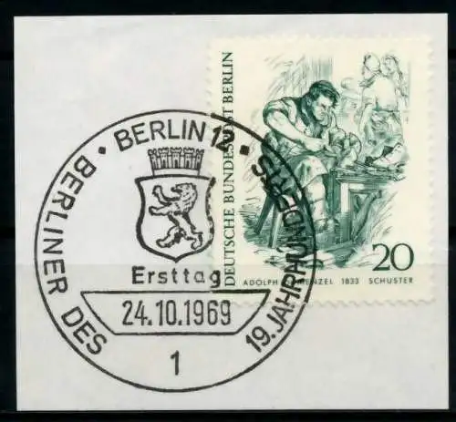 BERLIN 1969 Nr 334 gestempelt Briefst³ck ZENTR-ESST 5E8262