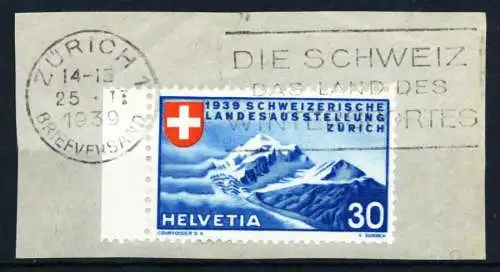 SCHWEIZ 1939 Nr 337 gestempelt Briefst³ck 505A86