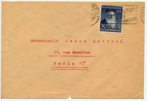 BRD 1952 Nr 159 BRIEF EF 3FDD06