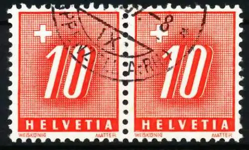 SCHWEIZ PORTO Nr 55z gestempelt WAAGR PAAR 631E6A