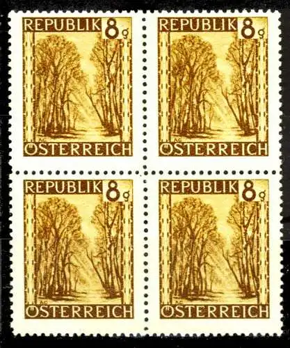 ÖSTERREICH 1945 Nr 742 postfrisch VIERERBLOCK 36BC6A