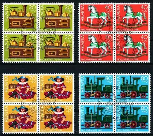 SCHWEIZ PRO JUVENTUTE Nr 1260 VB-1263 VB ZENTR- 54B7D2
