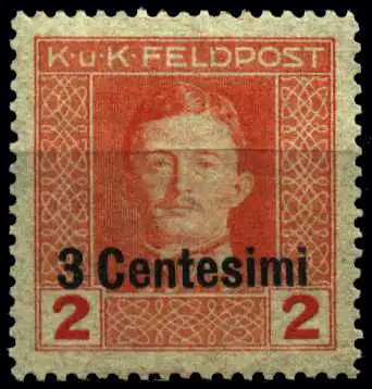 ÖSTERREICH FELDPOST ITALIEN Nr 2 ungebraucht S510E9E