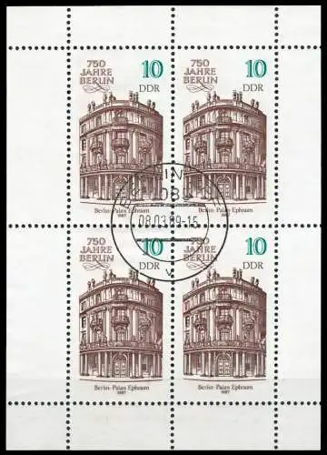 DDR BLOCK KLEINBOGEN Nr 3076 gestempelt KLEINBG 56836A