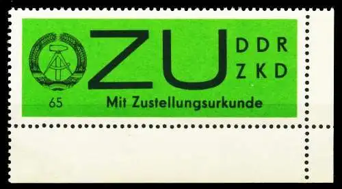 DDR DIENST ZU Nr 2x postfrisch ECKE-URE 568A1E