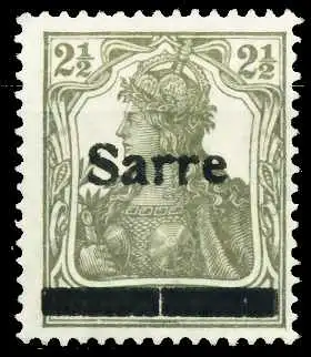 SAARGEBIET GERMANIA Nr 2aII-PFA ungebraucht gepr. 3FDC86