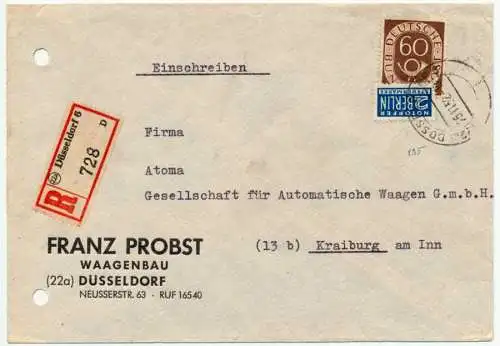 BRD DS POSTHORN Nr 135 BRIEF EF 3FDE4E