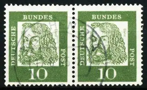 BRD DS BED. DEUT. Nr 350y zentrisch gestempelt WAAGR PAAR 580BE6