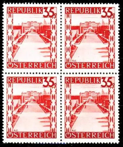 ÖSTERREICH 1945 Nr 755 postfrisch VIERERBLOCK 36BD4A