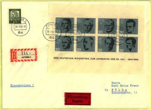 BRD BLOCK KLEINBOGEN 1949 1989 Block 3 BRIEF FD 0E9392