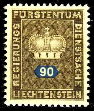 LIECHTENSTEIN DIENSTMARKEN 1950 Nr 43v postfrisch S4A0572