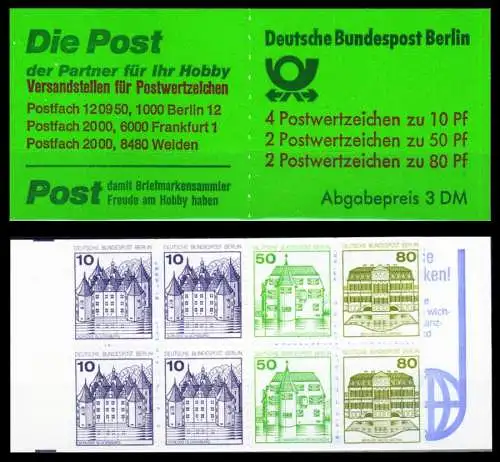 BERLIN MARKENHEFTCHEN Nr MH 13aoZ postfrisch 1DB812