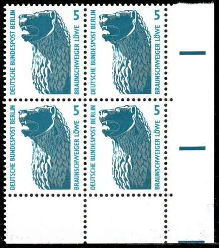 BERLIN DS SEHENSW Nr 863 postfrisch VIERERBLOCK ECKE-UR 1435CE