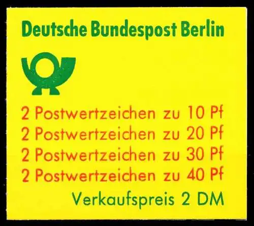 BERLIN MARKENHEFTCHEN Nr MH 09dIIoZ postfrisch 588A6E