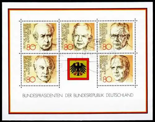 BRD BLOCK KLEINBOGEN 1949 1989 Block 18 zentrisch gestempelt 2C96EE