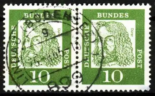 BRD DS BED. DEUT. Nr 350y zentrisch gestempelt WAAGR PAAR 278EC6