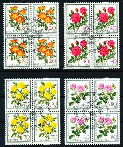 SCHWEIZ PRO JUVENTUTE Nr 1112 VB-1115 VB ZENTR- 54B8A6