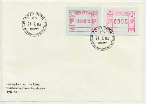 SCHWEIZ ATM Nr 3 BRIEF MIF S9109D2